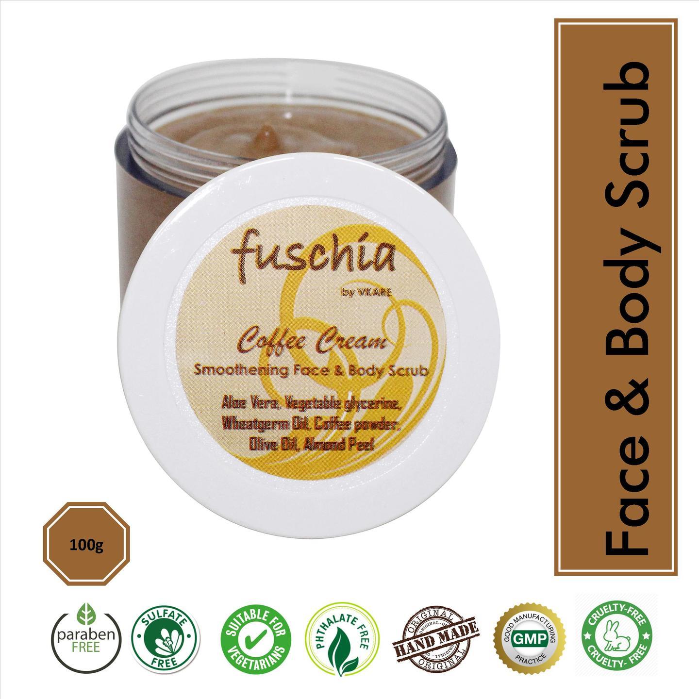 Fuschia - Coffee Cream - Smoothening Face & Body Scrub - 100g