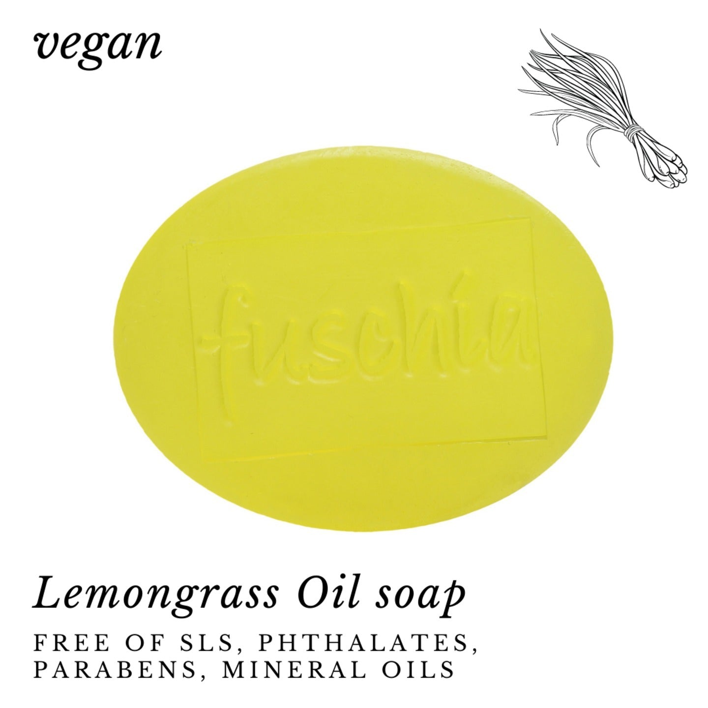 Fuschia - Lemon Grass Oil Natural Handmade Herbal Soap - 100g