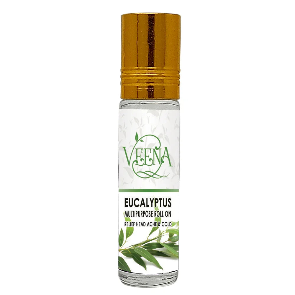 Veena Eucalyptus Multipurpose Roll On – Relief Head Ache And Cold - 10 ml ( Pack of 3) - Orgoshops