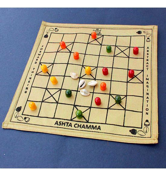 Ashta Chamma / Chowka Bara / Ludo board game (Crafted in raw Silk)