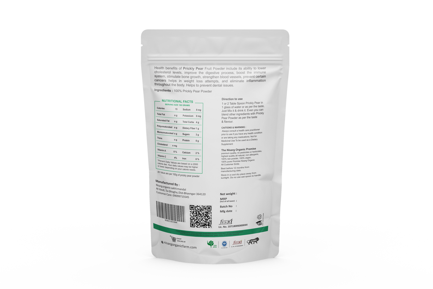 Nisarg Organic Farm Prickly Pear Powder