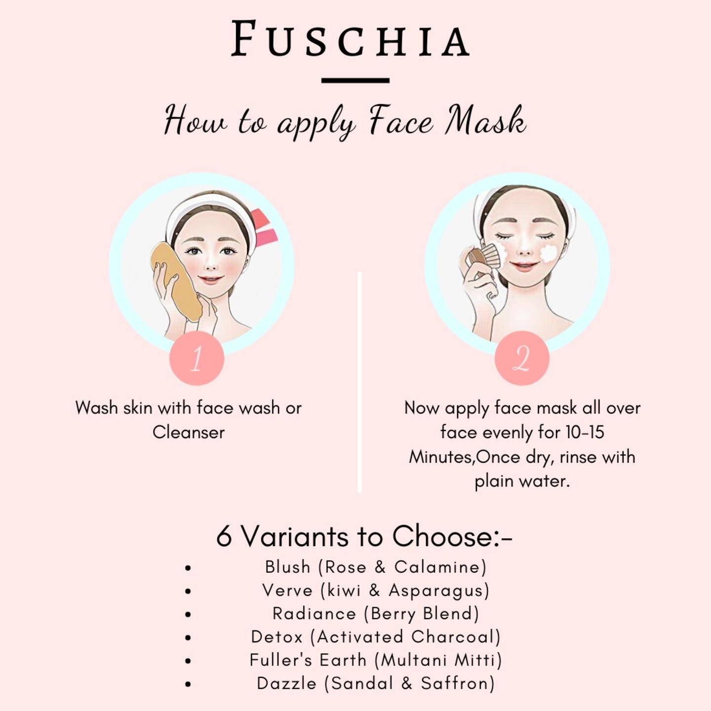 Fuschia Dazzle Face Mask - செருப்பு &amp; குங்குமப்பூ-15 கிராம் (2 பேக்)