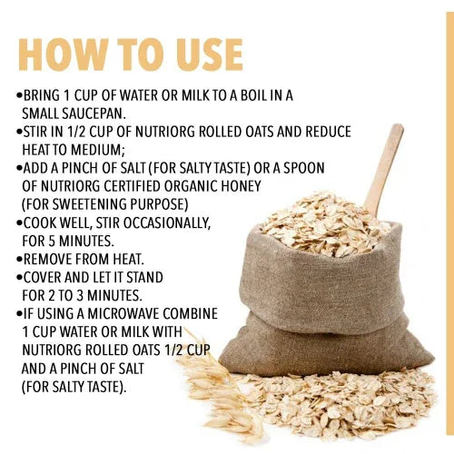 Nutriorg Certified Organic Rolled Oats - 2.5kg - Orgoshops