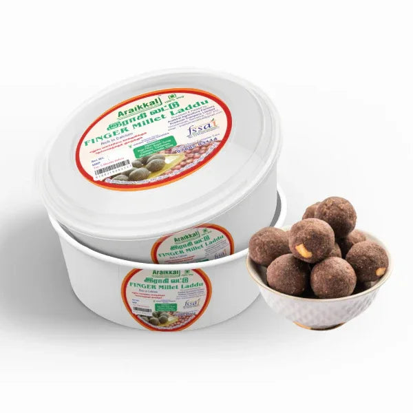 Araikkal Finger Millet Laddu / Ragi Laddu - 12 Pcs (300 g, Pack of 2) - Orgoshops