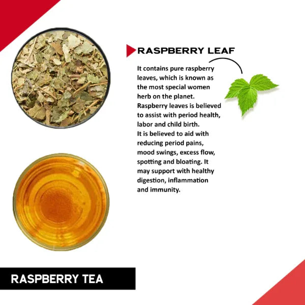 Raspberry Leaf Tea/Helps With Period Health, Fertility-100g (30 Bags) - Orgoshops
