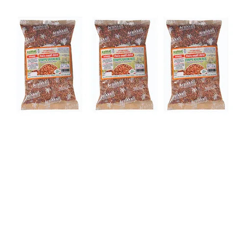 Araikkal : Sivappu Kavuni Rice - 500g ( Pack of 3 ) - Orgoshops