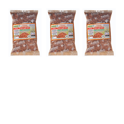 Araikkal Sivappu Kavuni Rice - 500g ( Pack of 3 )