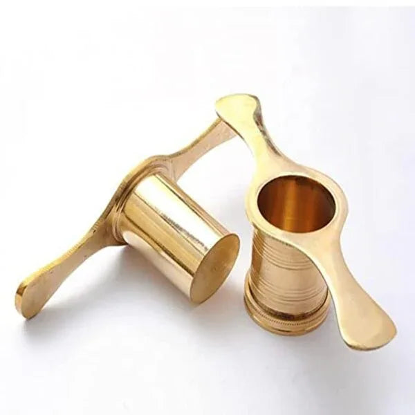 MYNAKSHA Pure Brass Idiyappam Maker Sev Sancha Machine with 6 Different Jali - Orgoshops