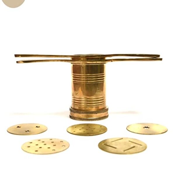 MYNAKSHA Pure Brass Idiyappam Maker Sev Sancha Machine with 6 Different Jali