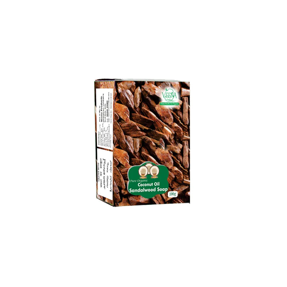 Veena Pure Sandalwood Natural Essential Oil Soap - 100g ( Pack of 2 ) - Orgoshops