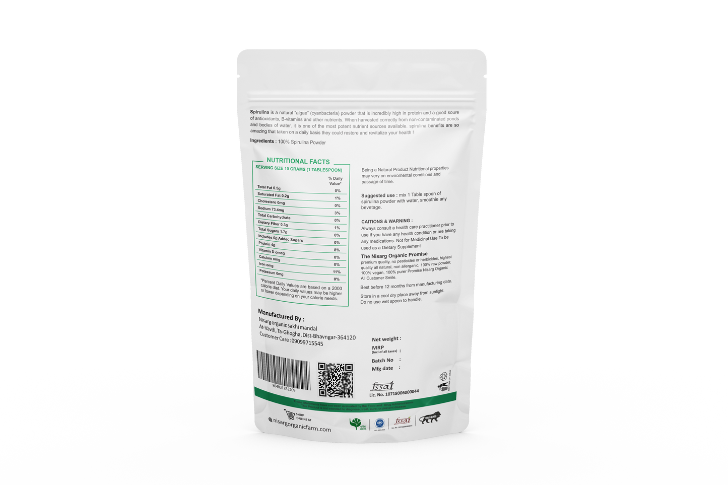 Nisarg Organic Farm Spirulina Powder