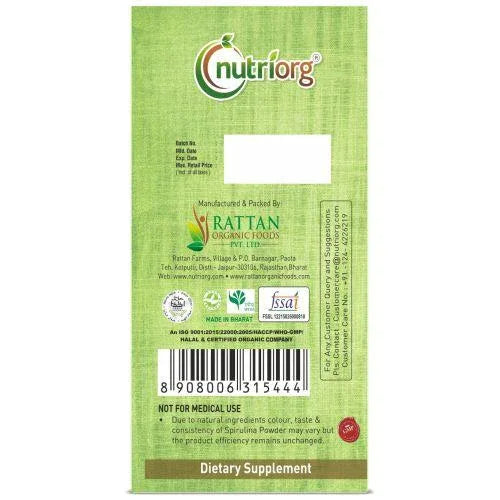 Nutriorg Spirulina Powder - 100g - Orgoshops