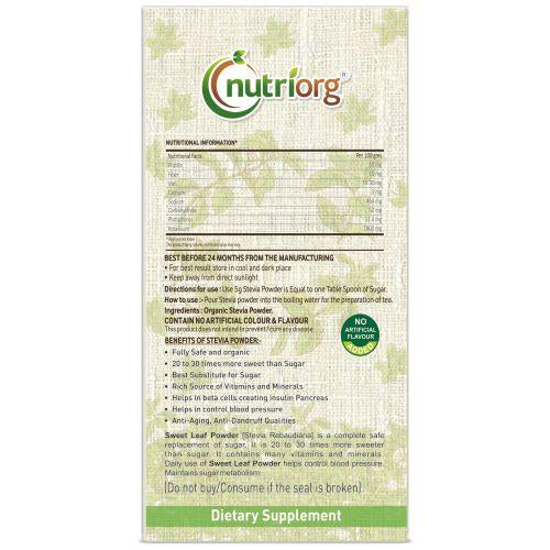 Nutriorg Certified Organic Stevia Powder - 150g