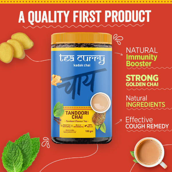 Teacurry Tandoori Chai – Tandoori Chai for Heart, Digestion, Blood Sugar Levels-100g