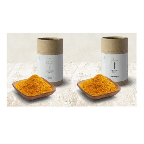 Turmeric powder, High Curcumin, Iron Pounded, Organic - 100g ( Pack of 2 ) - Orgoshops