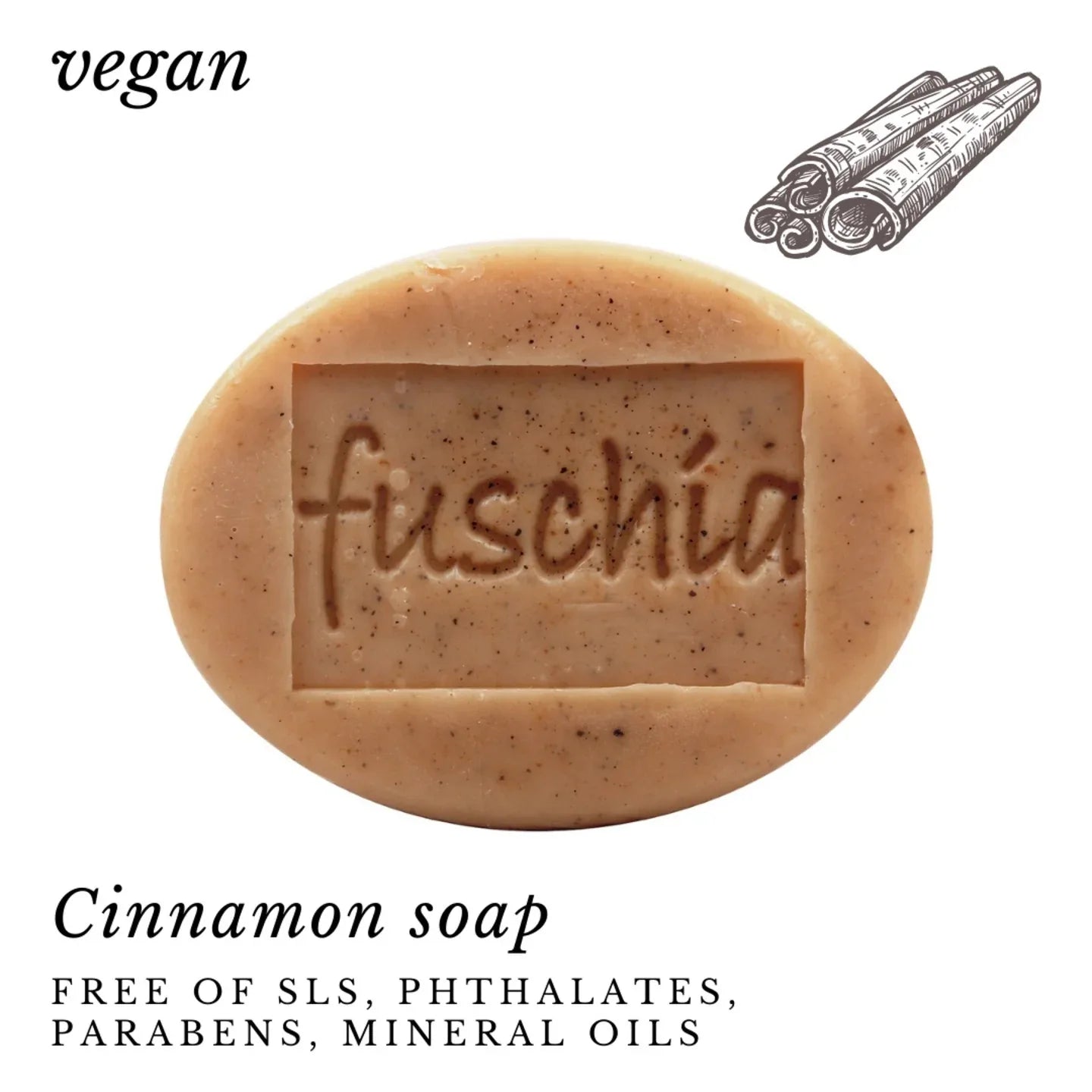 Fuschia - Cinnamon Natural Handmade Herbal Soap - 100g - Orgoshops