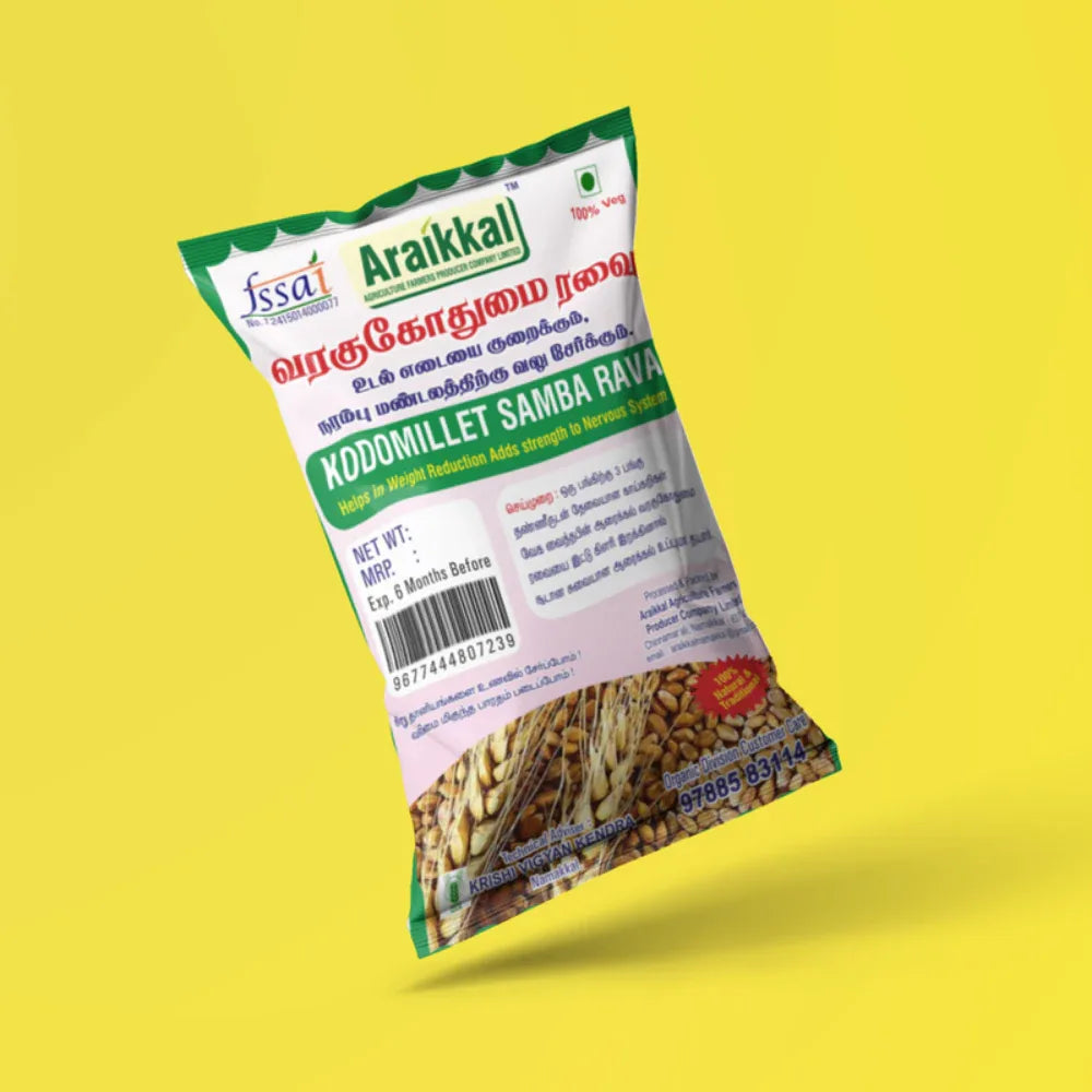 Araikkal Varagu Gogthumai Ravai - 500 g (Pack of 2) - Orgoshops