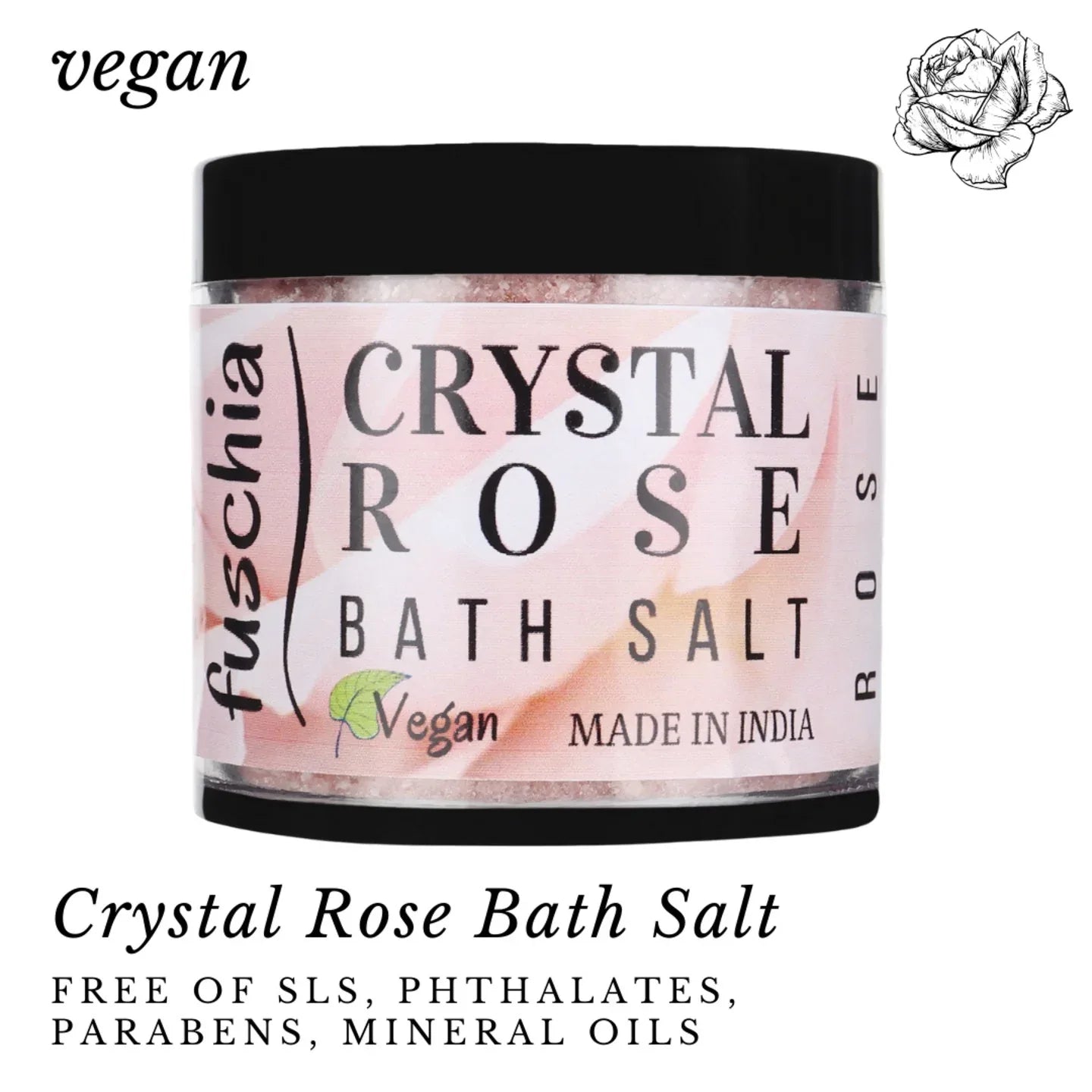 Fuschia Crystal Rose Bath Salt - 100g - Orgoshops