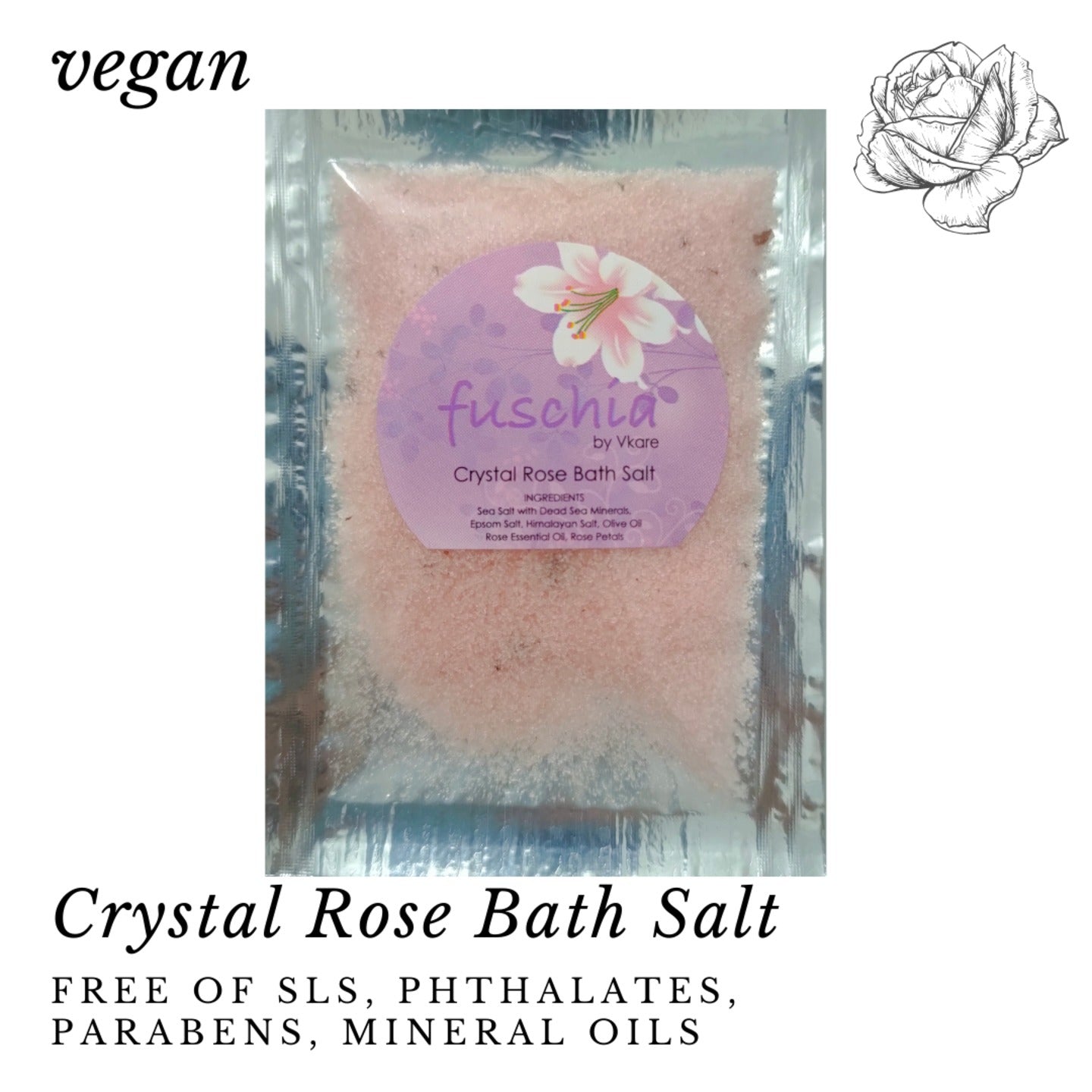 Fuschia - Crystal Rose Bath salt - 15 gms-(pack of 3)