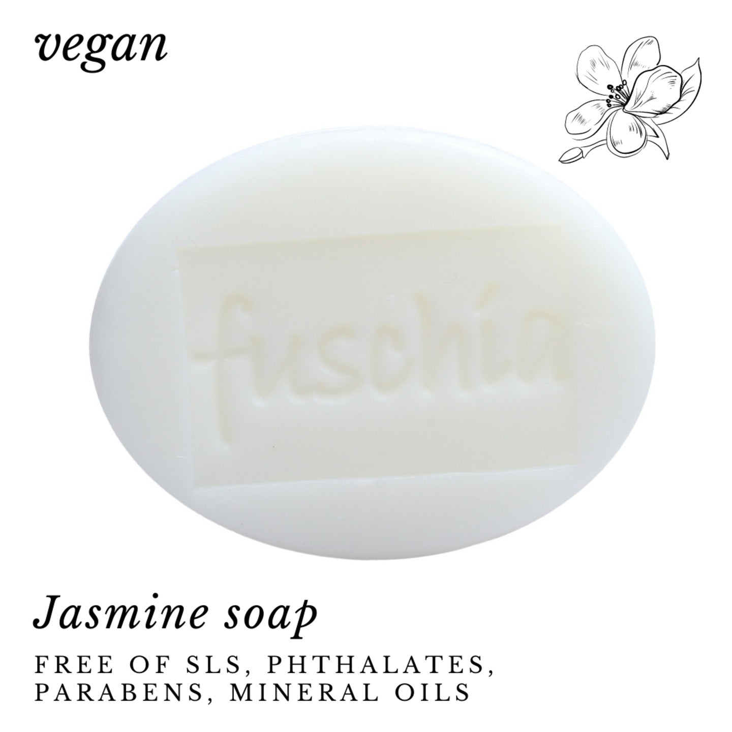 Fuschia - Jasmine Natural Handmade Glycerine Soap - 100g