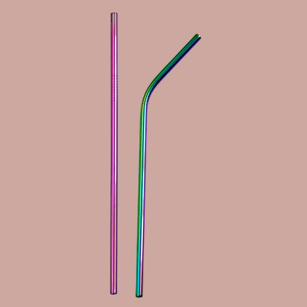 Stainless Steel Straws With Cleaner – Rainbow (1 ST+1 Bend)