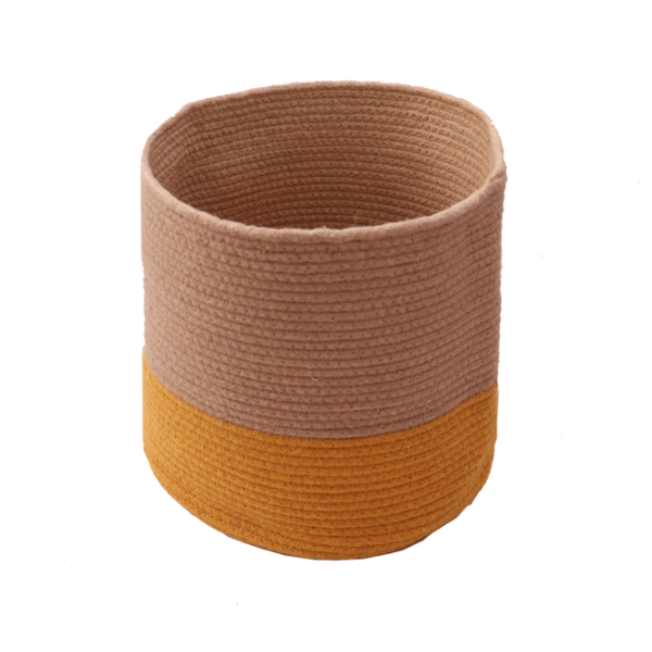 Onearth Dual tone Jute Baskets ( Yellow) Small